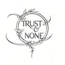 Trust no one side tattoo design idea