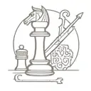 knight chess piece with tools intertwined tattoo design idea