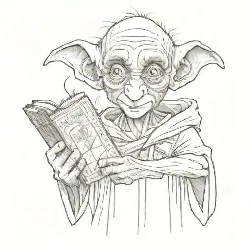 Harry Potter daily prophet featuring Dobby the free elf tattoo design idea