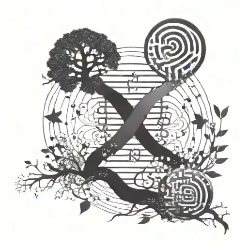 Incorporate DNA double helix into a Tree of Life design to symbolize the IVF journey and infertility struggles tattoo design idea