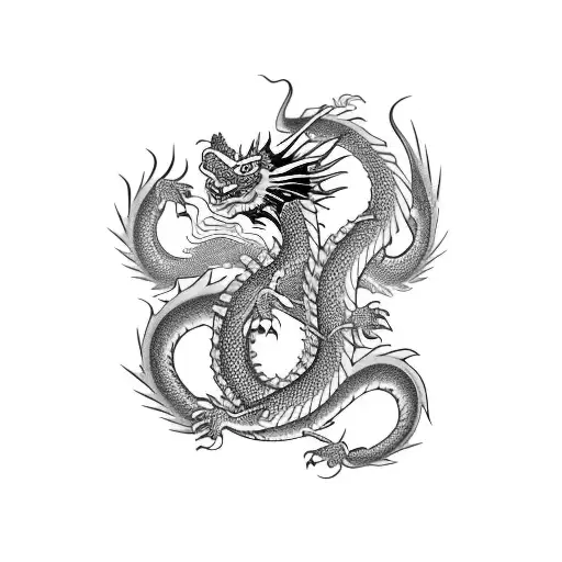 Dragon chino tattoo design idea