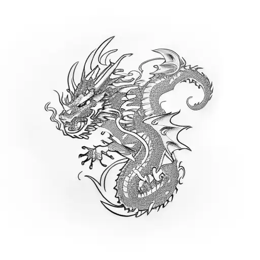 Dragon chino tattoo design idea