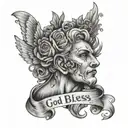 God bless you all tattoo design idea