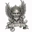 God bless you all tattoo design idea