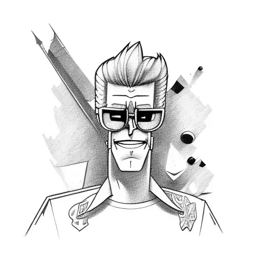 Johnny Bravo, chicken joe, Scooby doo, crush,  tattoo design idea