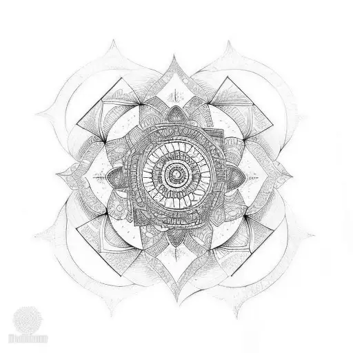 mandala with turtle tattoo design idea