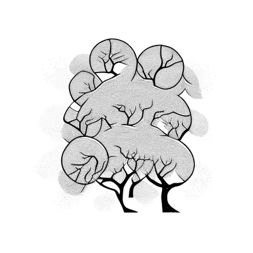 A family tree intertwined with barbells, showcasing the strength and unity of the family through weightlifting tattoo design idea