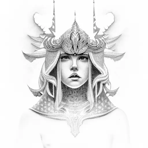 Justice godess tattoo design idea