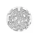 3d circle maze tattoo design idea