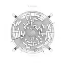 3d circle maze tattoo design idea