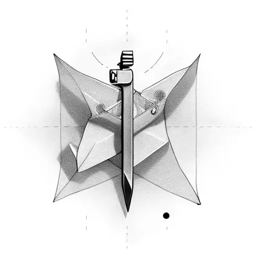 A clever combination of a wrench and a paper airplane, symbolizing the client's occupation and love for travel tattoo design idea