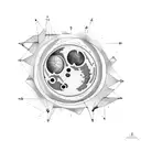 linear moon phase tattoo design idea