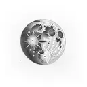 linear moon phase tattoo design idea