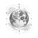 linear moon phase tattoo design idea