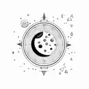 linear moon phase tattoo design idea