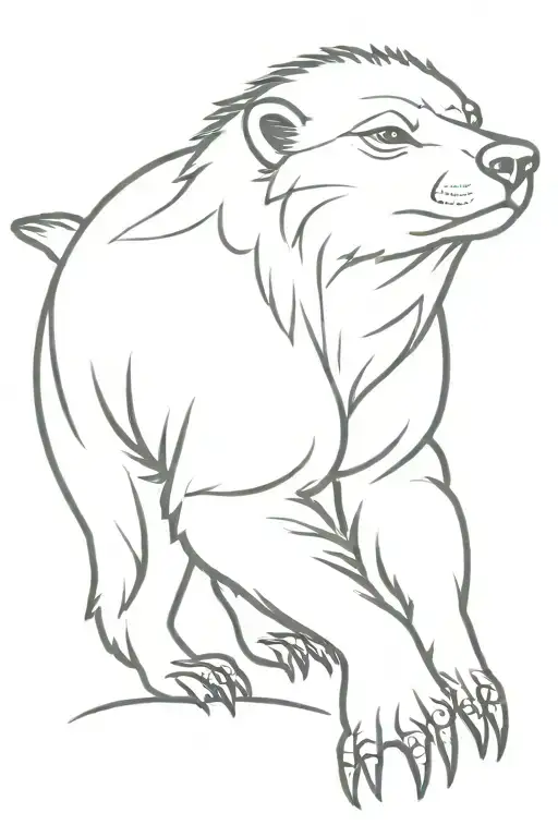 honey badger posing like Zeus tattoo design idea