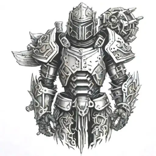armor core mech tattoo design idea