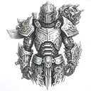 armor core mech tattoo design idea