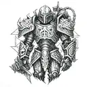 armor core mech tattoo design idea