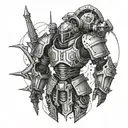armor core mech tattoo design idea