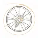 orange slice surrounded tattoo design idea