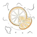 orange slice surrounded tattoo design idea