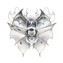 BAT SPREADING WINGS tattoo design idea