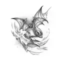 BAT SPREADING WINGS tattoo design idea