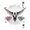 BAT SPREADING WINGS tattoo design idea
