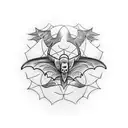 BAT SPREADING WINGS tattoo design idea