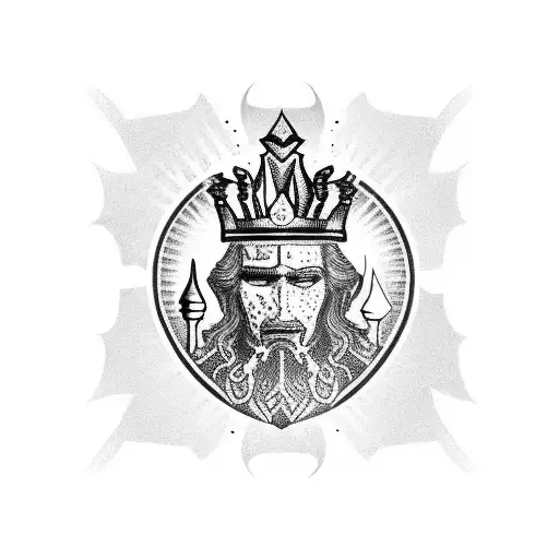 king chess piece smoking weed  tattoo design idea