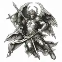 St. micheal slaying the devil tattoo design idea