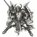 St. micheal slaying the devil tattoo design idea