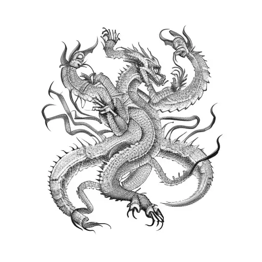 Dragon fight scorpion  tattoo design idea