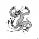 Dragon with scorpion  tattoo design idea
