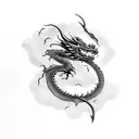 Dragon with scorpion  tattoo design idea