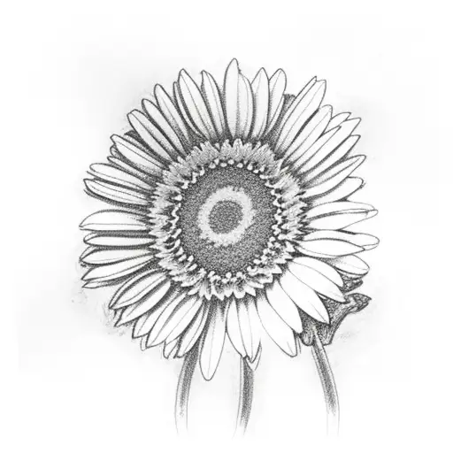 wildflower daisy growing through the pavement of a highway tattoo design idea