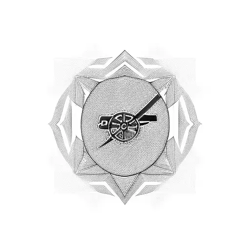 The Arsenal FC logo incorporated into a geometric design tattoo design idea