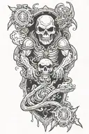 Doom eternal with background smoke tattoo design idea