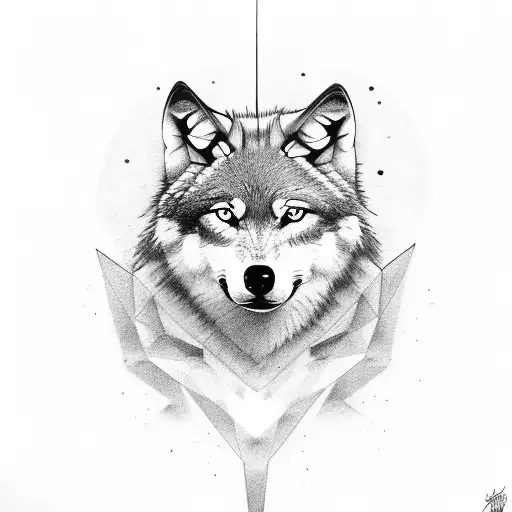 wolf superstar from the pack in the woods tattoo design idea