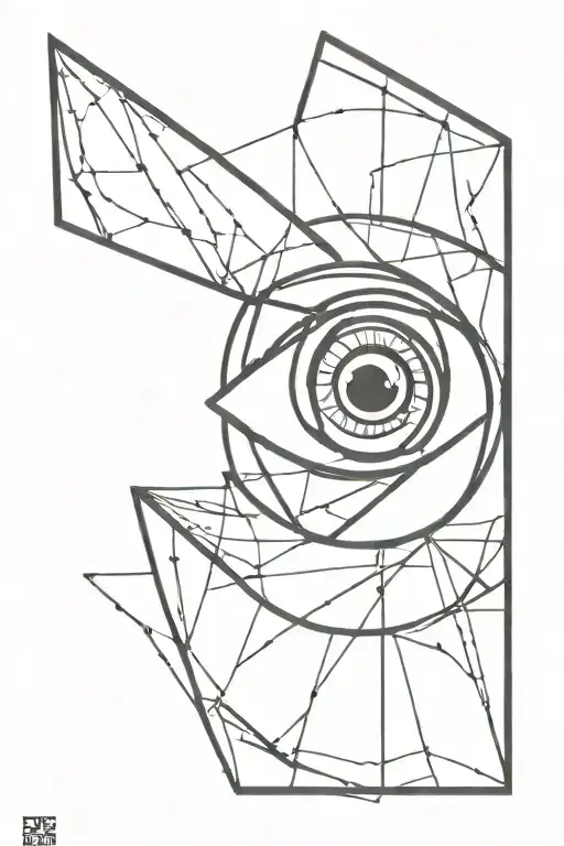 nick and nora glass with evil eye inside tattoo design idea