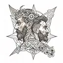 david holding goliaths head tattoo design idea