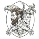david holding goliaths head tattoo design idea