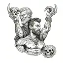 david holding goliaths head tattoo design idea