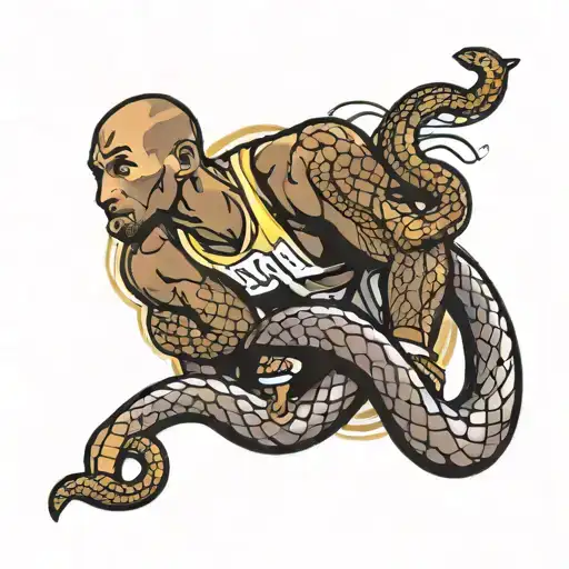 kobe bryant 24 black mamba snake wrapped tattoo design idea
