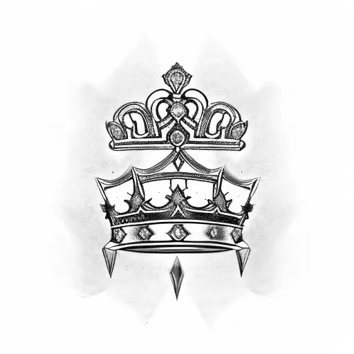 kings crown with roman numerals tattoo design idea