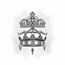 kings crown with roman numerals tattoo design idea