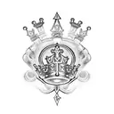 kings crown with roman numerals tattoo design idea