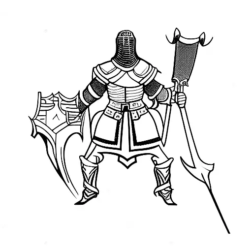 Medieval knight  tattoo design idea