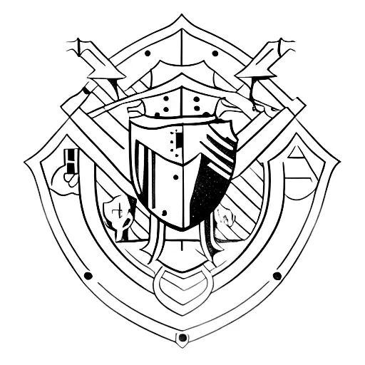 Medieval knight injured tattoo design idea